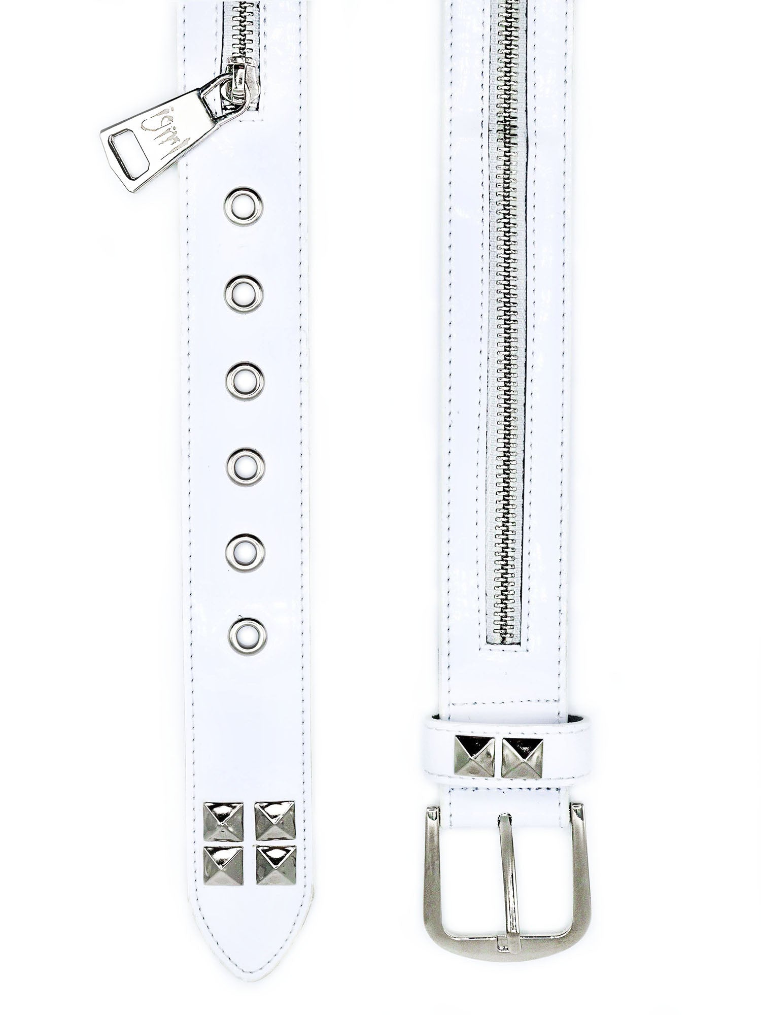 White Zip Belt